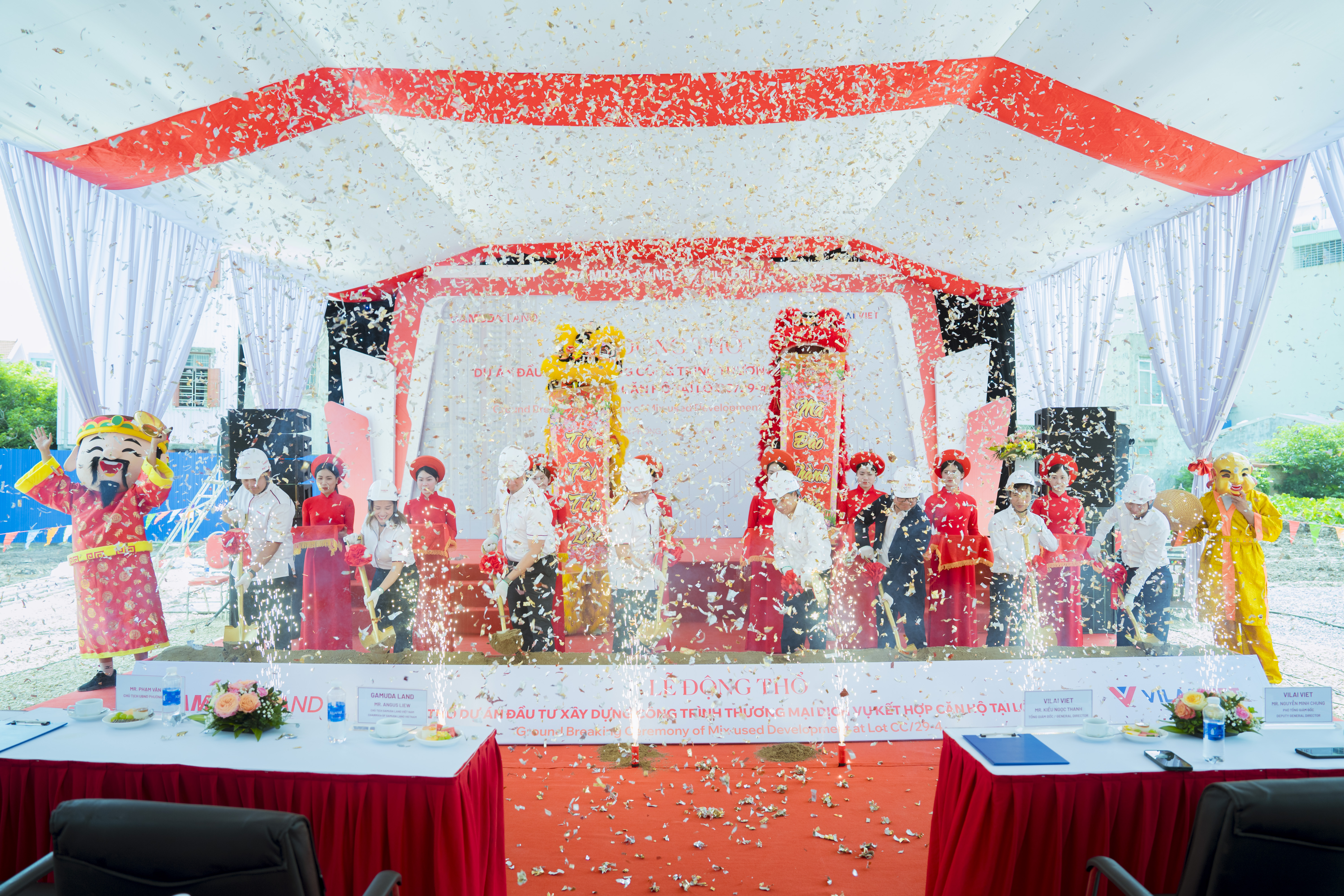 The groundbreaking ceremony of The Ambience Hai Phong was participated by the representatives of Gamuda Land Vietnam, Vilai Viet, and many partners.